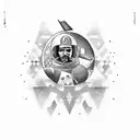 zorro astronauta  tattoo design idea