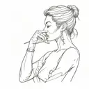 person doing the shhh gesture  tattoo design idea