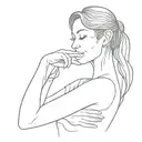 person doing the shhh gesture  tattoo design idea