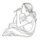 person doing the shhh gesture  tattoo design idea