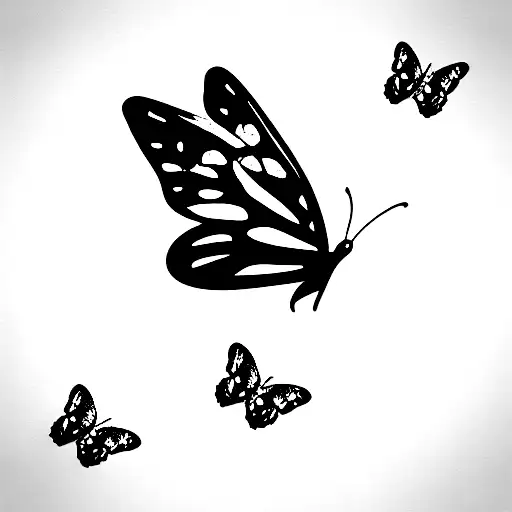 The Name "Aaliyah" with butterfly's  tattoo design idea