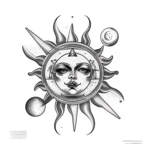 libra, Sun, moon tattoo design idea