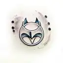 batman logo with two cat paw prints tattoo design idea