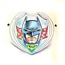 batman logo with two cat paw prints tattoo design idea