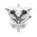 Plague Doctor,2 bottles,a crow tattoo design idea