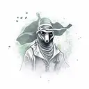 Plague Doctor, 2 bottles, a crow tattoo design idea