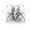 Plague Doctor, 2 bottles, a crow tattoo design idea