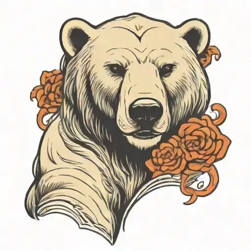 head of a polar bear standing tattoo design idea