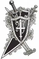 christian sword and shield  tattoo design idea