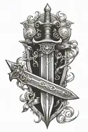 christian sword and shield referencing ephesians 6 tattoo design idea