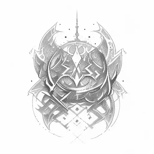 YZA Gothic font lettering tattoo design idea