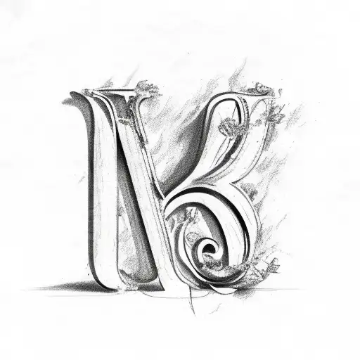 Burned letters with Greek words inside them tattoo design idea