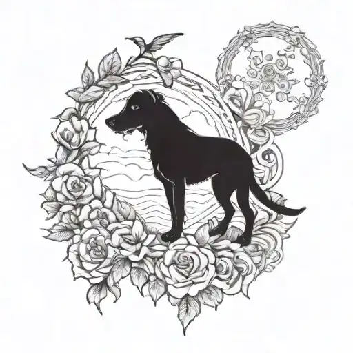 in memory of a dog tattoo design idea