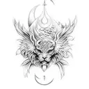 Create a tattoo design inspired by slavic mythology and alchemy tattoo design idea