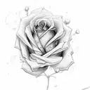 rose with steam cover in spider webs  tattoo design idea