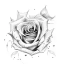 rose with steam cover in spider webs  tattoo design idea