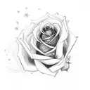 rose with steam cover in spider webs  tattoo design idea