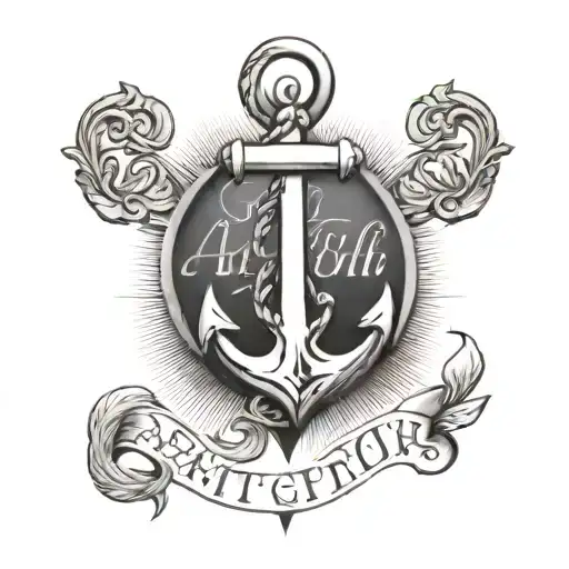 anchor faith written underneath tattoo design idea