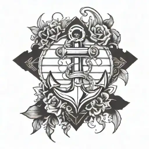 anchor faith written tattoo design idea