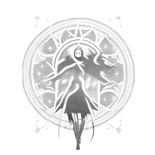 A silhouette of Stevie Nicks with silver springs lyrics tattoo design idea