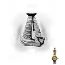  a broken ancient greek column with a clock on it's top from Salvador Dali's Melting Time painting tattoo design idea