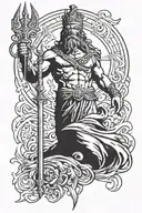 poseidon trident zeus hades greek god tattoo design idea