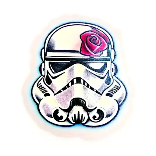 stormtrooper and roses tattoo design idea