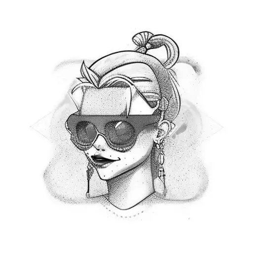 Harley Quin y el guasón en colores que se estén besando  tattoo design idea