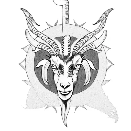 Phoenix Capricorn Goat Pakistani  tattoo design idea