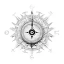 Alchemy symbols intertwined with clock gears tattoo design idea