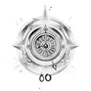 Alchemy symbols intertwined with clock gears tattoo design idea