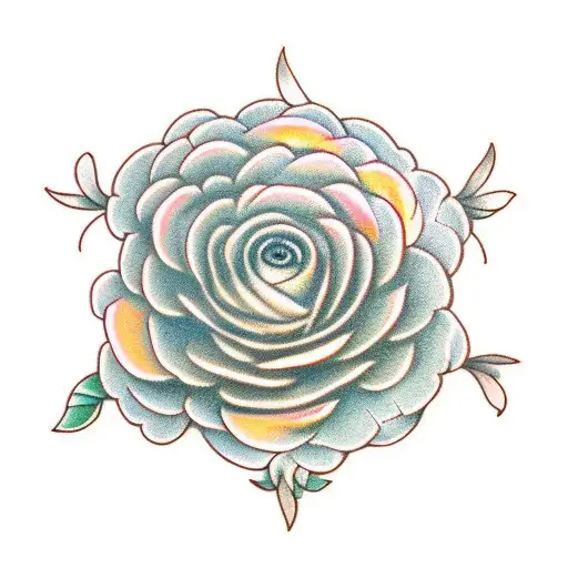peach ranunculus tattoo design idea