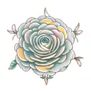 peach ranunculus tattoo design idea