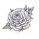 peach ranunculus tattoo design idea