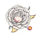 peach ranunculus tattoo design idea