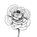ranunculus tattoo design idea