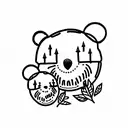 clementine and honey bear tattoo design idea
