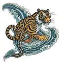 tiger fighting a Dragon tattoo design idea