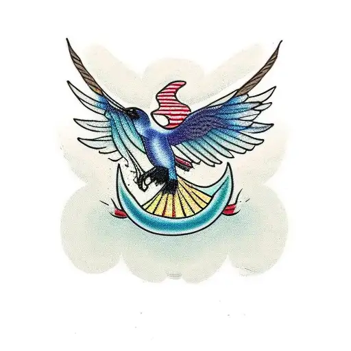 magpie standing on a baked pie tattoo design idea