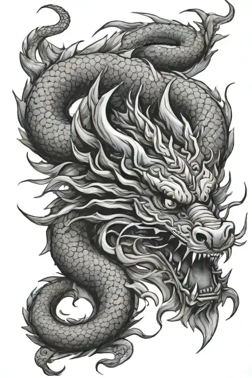 Asian dragon tattoo design idea