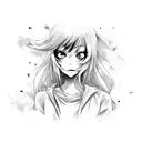 scary anime girl stuck in theeroos glijgetal everywhere and kots of eyes tattoo design idea