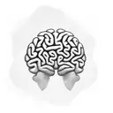 A software developer's brain brewing coffee tattoo design idea