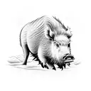 boar running, neotraditional tattoo design idea