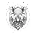 boar running, neotraditional tattoo design idea
