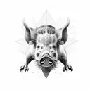 boar running, neotraditional tattoo design idea