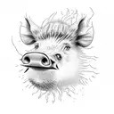 boar running, neotraditional tattoo design idea