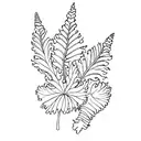 acorn violet oak fern iris oak leaf tattoo design idea