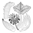 acorn violet oak fern iris oak leaf tattoo design idea