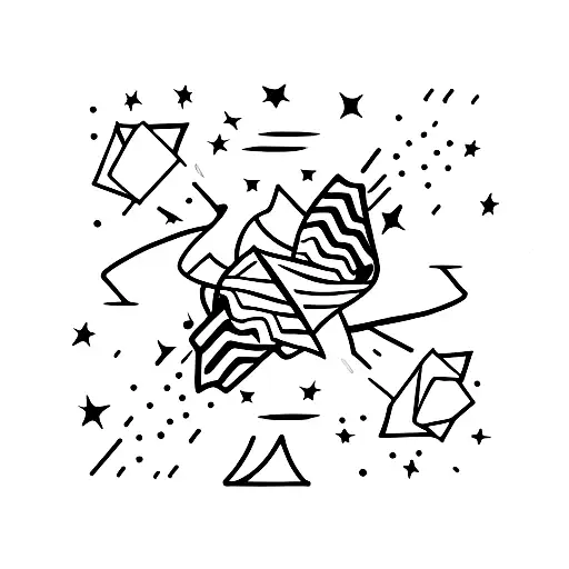 13 shooting stars with a bowtie in the middle tattoo design idea