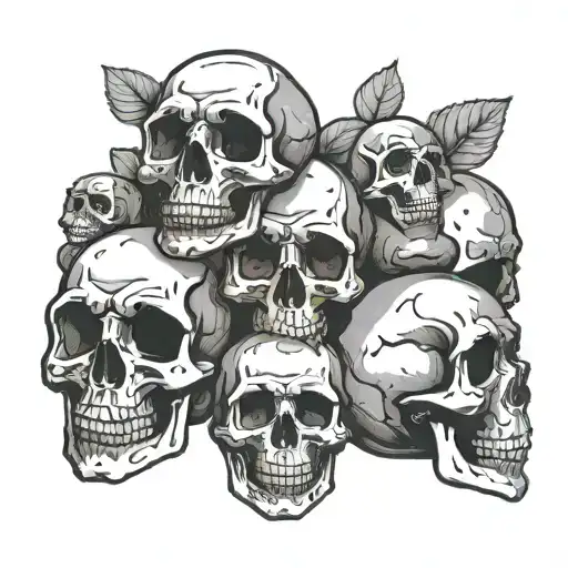 potato with skull tattoo design idea